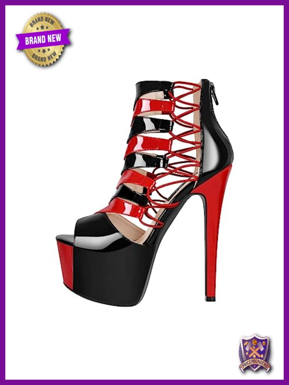Sexy Peep Toe Ankle Boots with Zippers Platform Heel Stiletto High Heels Short